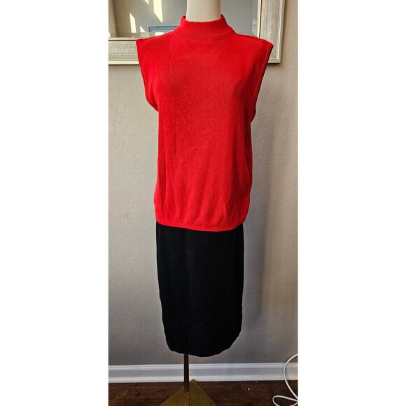 Vintage 80s 3 Pc Parfait Sweater Pencil Skirt Plaid Cardigan Suit Dress M 6 8 10 - Picture 2 of 8